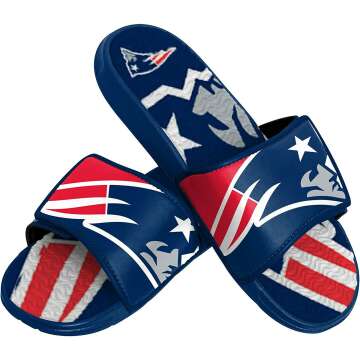 FOCO Men's NFL Team Logo Athletic Sport Shower Flip Flop Sandals Gel Slides - Comfort & Style
