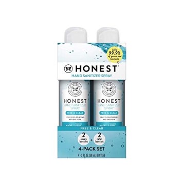 The Honest Company Plant-Based Hand Sanitizer Spray | Kills 99.9% of Germs | Hypoallergenic, Quick-d...