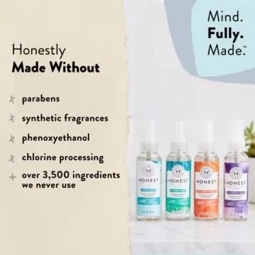 Honest Hand Sanitizer Spray | Unscented & Moisturizing | 4-Pack