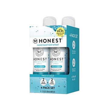 Honest Hand Sanitizer Spray | Unscented & Moisturizing | 4-Pack