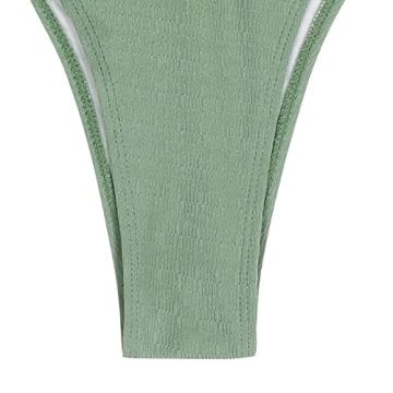 Shop ZAFUL Ribbed Straps Tanga Bikini for Summer Fun