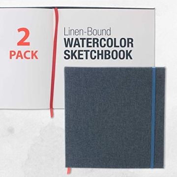 Premium 2-Pack U.S. Art Supply Watercolor Books 8.5"