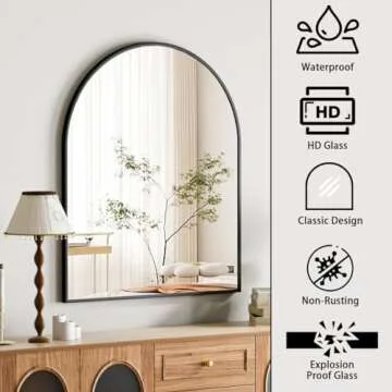 Elegant Arched Top Mirror for Bathroom and Bedroom