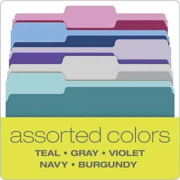 100 Pack Colorful Letter Size File Folders for Easy Organizing