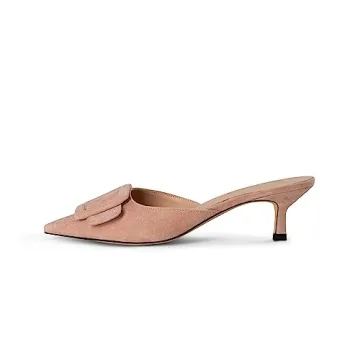 Stylish Fericzot Mule Slippers With Kitten Heels