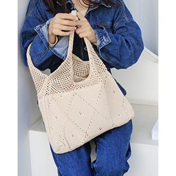 Stylish Stizimn Crochet Beach Tote Bag for Summer Fun