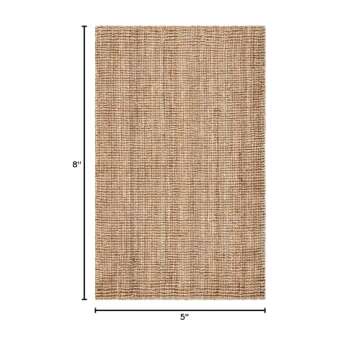 SAFAVIEH Natural Fiber Collection Area Rug - 5' x 8', Natural, Handmade Chunky Textured Jute 0.75-in...