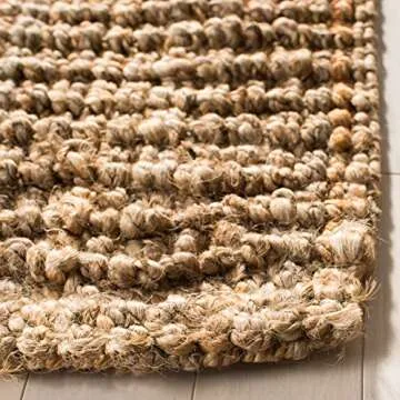 SAFAVIEH Natural Fiber Collection Area Rug - 5' x 8', Natural, Handmade Chunky Textured Jute 0.75-inch Thick, Ideal for High Traffic Areas in Living Room, Bedroom (NF447A)