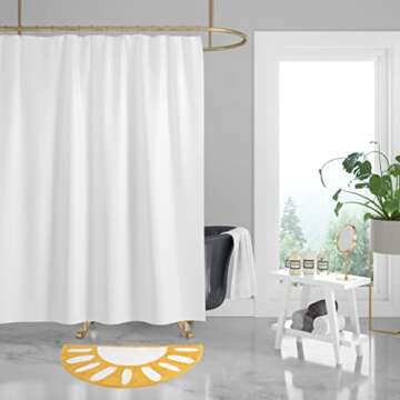 BIEN BEAU Sunshine Half Moon Rug, Sunset Bedroom Rug, Semi Circle Bath mat, Yellow Slip Resistant Kids Bathroom Rug, Cotton 36" x20”…