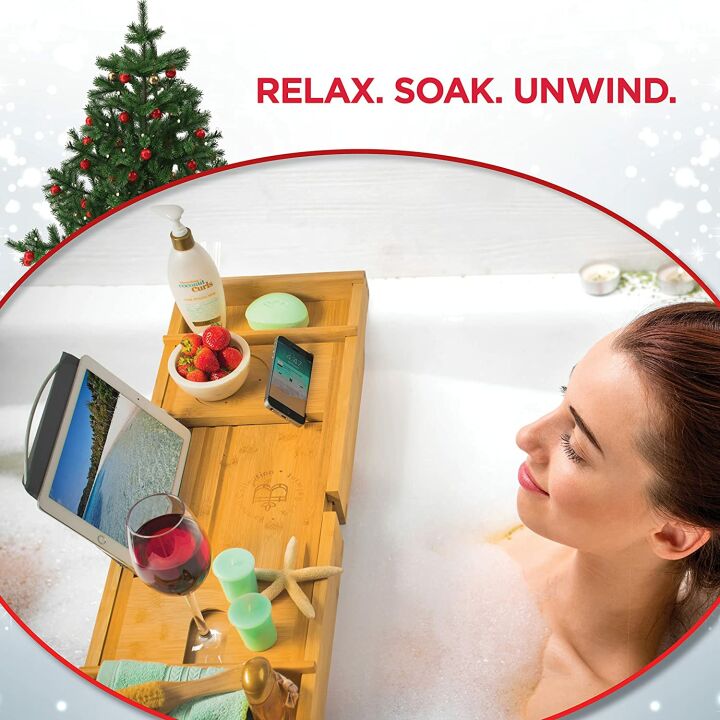 Expandable Luxury Bathtub Caddy Tray for Relaxation