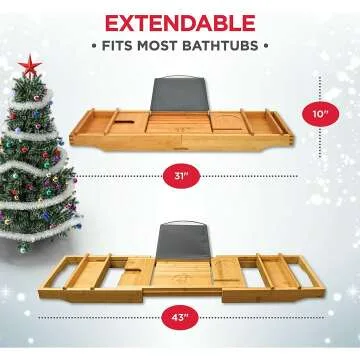Expandable Luxury Bathtub Caddy Tray for Relaxation