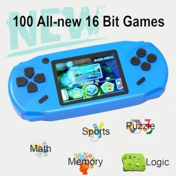 Beijue 16 Bit Handheld Game Console 100 HD Games USB Rechargeable