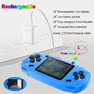 Beijue 16 Bit Handheld Game Console 100 HD Games USB Rechargeable