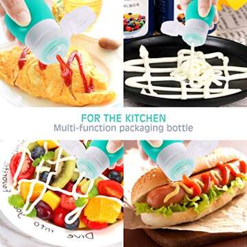 Salad Dressing to Go, Squeezy Portable Salad Dressing Bottles, Salad Dressing Container Leak Proof, Mini Food Storage Containers, Leak-Resistant, Set of 4 (37ML)