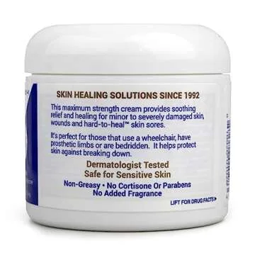 TriDerma MD Pressure Sore Relief Healing Cream for Bed Sores Treatment, Ulcers, Pressure Sores, Wound Healing, Chafed Skin and Hard-to-Heal Skin Sores with Calendula and AP4 Aloe, 4 oz Jar