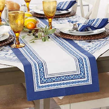 DII Porto Stripe Table Runner - Stylish 14x72 Home Decor