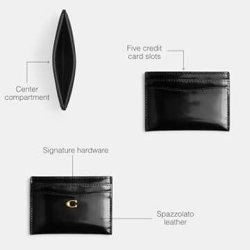 COACH Women's Essential CASE Accessory-Travelers Card Sleeves, B4/Black, One Size