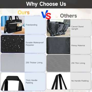 Jaffzora Teacher Tote Bag with Laptop Compartment - Stylish Work Bag for Women