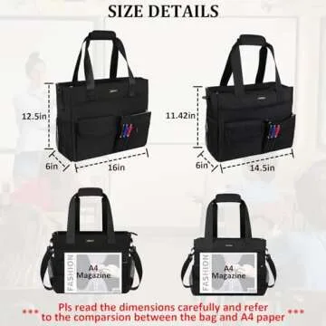 Jaffzora Teacher Tote Bag - Large Utility Work Bag for Women