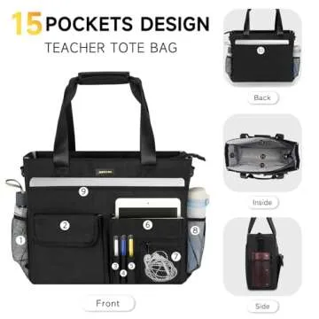Jaffzora Teacher Tote Bag - Large Utility Work Bag for Women