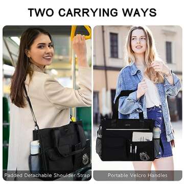 Jaffzora Teacher Tote Bag - Large Utility Work Bag for Women