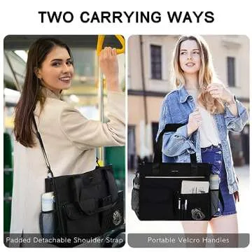 Jaffzora Teacher Tote Bag - Large Utility Work Bag for Women