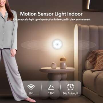 XLYS 6 Pack Puck Lights with Remote, Motion Sensor Light Indoor, Rechargeable Under Cabinet Lighting...