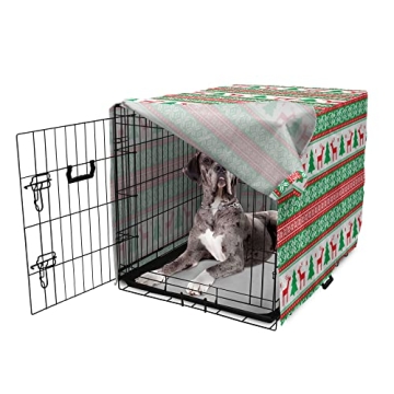 Ambesonne Christmas Dog Crate Cover - Stylish & Durable