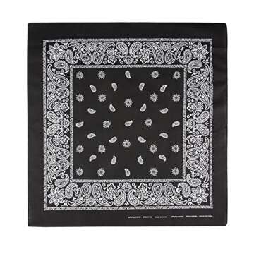 Levi's Men's 100% Cotton Multi-purpose Bandana Gift Sets – Headband, Wrap, Protective Coverage, Black, Pack 3