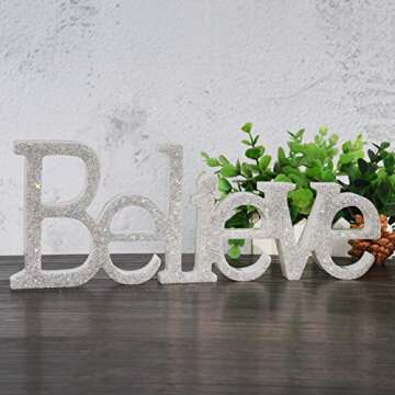 LET'S RESIN Word Sign Molds - Believe Sign Molds, Silicone Molds Epoxy Resin Molds to DIY Casting Projects, Desk/Shelf/Home/Office Decoration