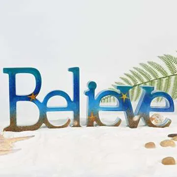 LET'S RESIN Word Sign Molds - Believe Sign Molds, Silicone Molds Epoxy Resin Molds to DIY Casting Projects, Desk/Shelf/Home/Office Decoration
