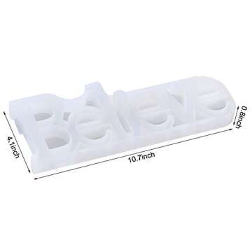 LET'S RESIN Word Sign Molds - Believe Sign Molds, Silicone Molds Epoxy Resin Molds to DIY Casting Projects, Desk/Shelf/Home/Office Decoration