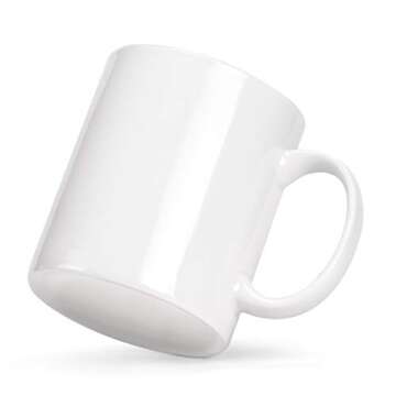 MIWARE Classic Fashion Ivory White 11 Ounce Porcelain Mugs, Set of 6, Tea and Coffee Mug Set, Ivory White (Ivory White, 11OZ-Straight)