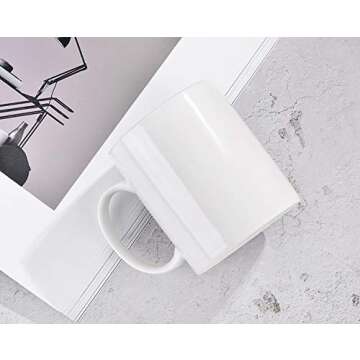 MIWARE Classic Fashion Ivory White 11 Ounce Porcelain Mugs, Set of 6, Tea and Coffee Mug Set, Ivory White (Ivory White, 11OZ-Straight)