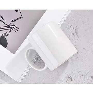 MIWARE Classic Ivory White 11oz Porcelain Mugs Set of 6