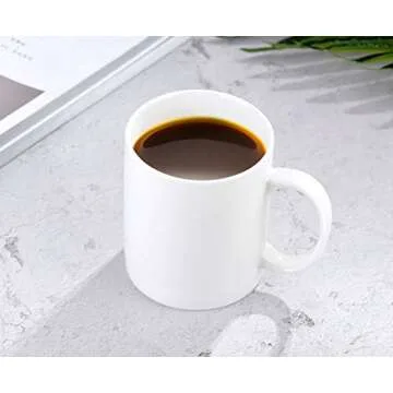 MIWARE Classic Ivory White 11oz Porcelain Mugs Set of 6