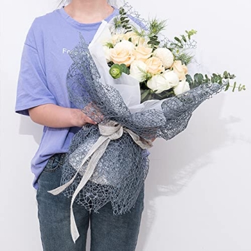 Korean Jacquard Net Mesh Floral Wrapping Paper 50cm x 5Yard