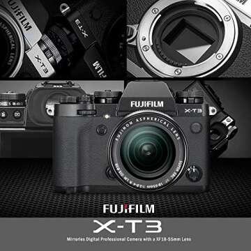 Fujifilm X-T3 WW Mirrorles Digital Professional Camera (16755683) Comes with a XF18-55mm Lens Kit, Plus a Basic Accessories Bundle