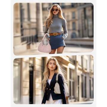 BAGSMART Shoulder Bags for Women, Small Puffer Casual Quilted Handbags for Everyday, Fluffy Crescent...