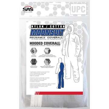 SAS Safety 6938 Moon suit Nylon Cotton Coverall, Large, White