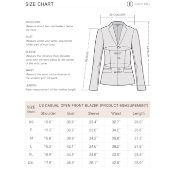 Cicy Bell Women's Casual Blazer - Office Jacket for Work