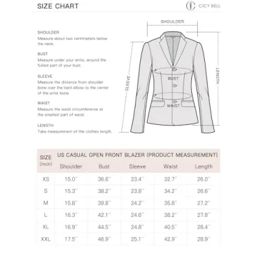 Cicy Bell Women's Casual Blazer - Office Jacket for Work