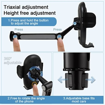 Aoisva Universal Car Cup Holder Phone Mount Adjustable 360° Rotation