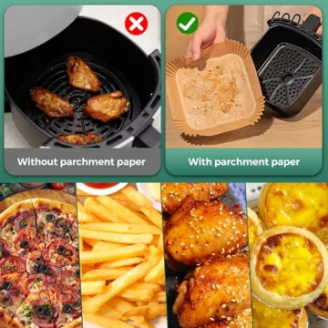 Small Disposable Air Fryer Liners – 100 PC Eco-Friendly Sheets