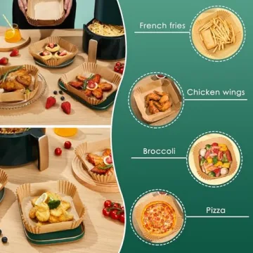 Small Disposable Air Fryer Liners – 100 PC Eco-Friendly Sheets