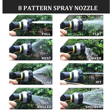 TheFitLife Flexible and Expandable Garden Hose - Latex Water Hose with Retractable Fabric, Solid Brass Fittings and Nozzle, Kink Free, Lightweight, Collapsible Expending Hose (75ft, black green)