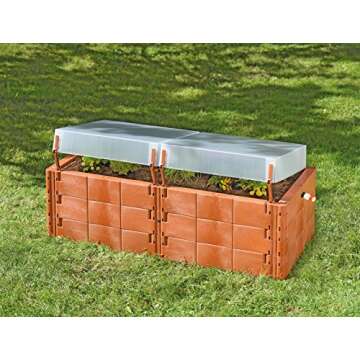 Exaco Trading Company Twin Box 20375 Raised Bed with Cold Frame
