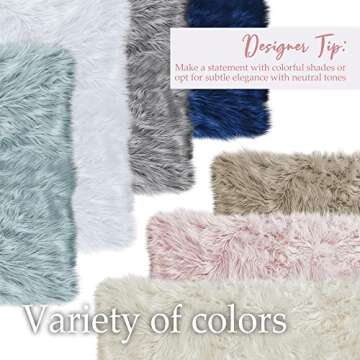 lalaLOOM Soft and Thick Faux Fur Rug, Machine Washable, Super Fluffy Carpets for Bedroom and Living Room Floors, Durable Rubber Backing, Luxury Shag Area Rugs for Modern Interior, 2x4, Slate Gray