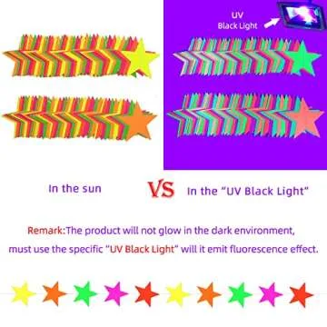 110feet UV Star Paper Neon Garland Neon Streamers Black Light Neon Decorations for Dark Glow Party UV Reactive Neon Party Favors Glow in The Dark Party Supplies Wedding Birthday Banners Decorations