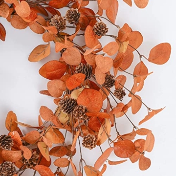 Artificial Fall Wreath with Eucalyptus and Pinecones